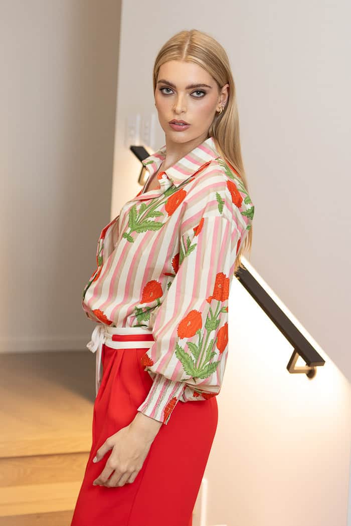 Delilah Shirt - Stripe Pink