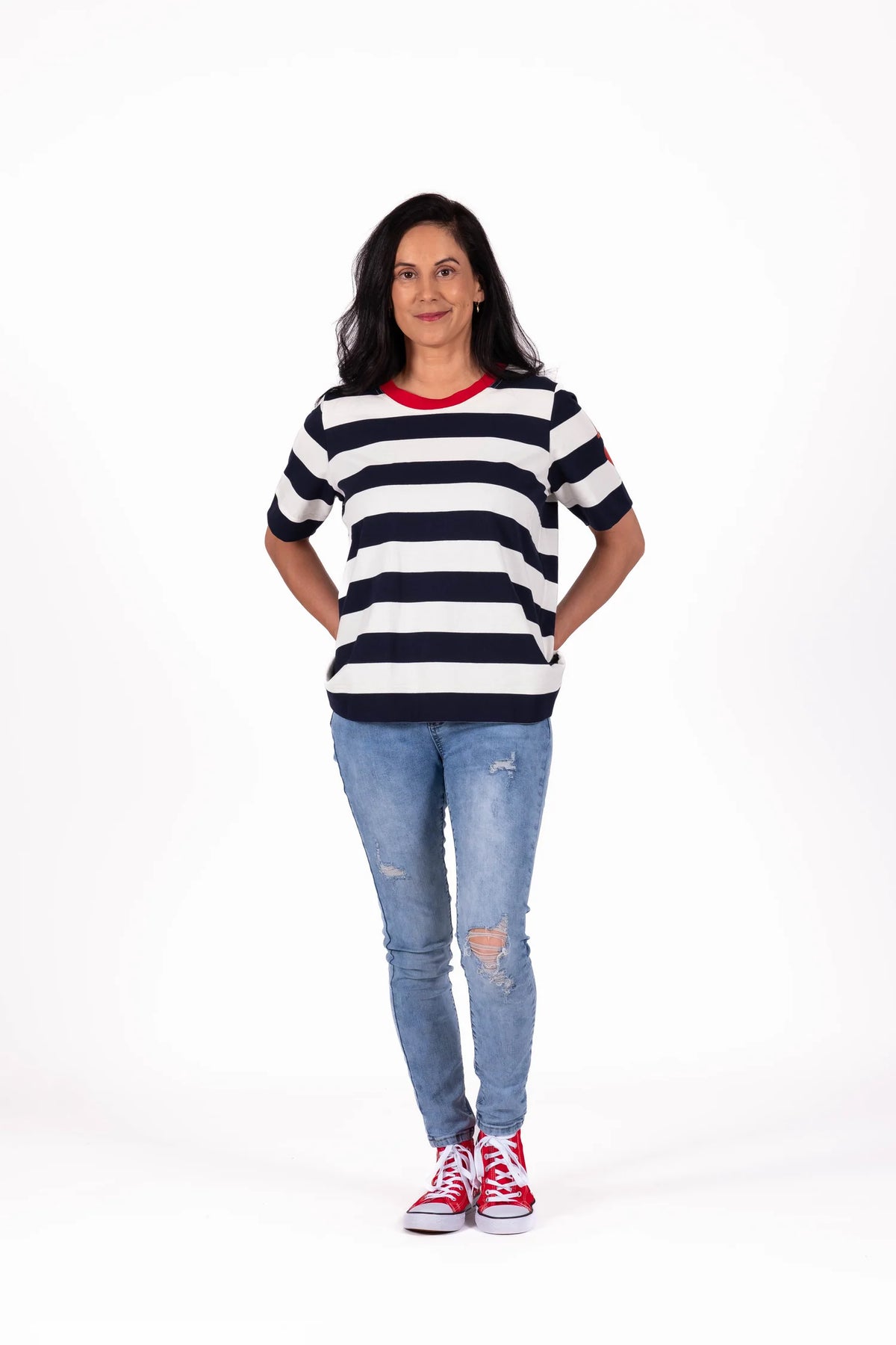 Basic Tee - Navy Stripe