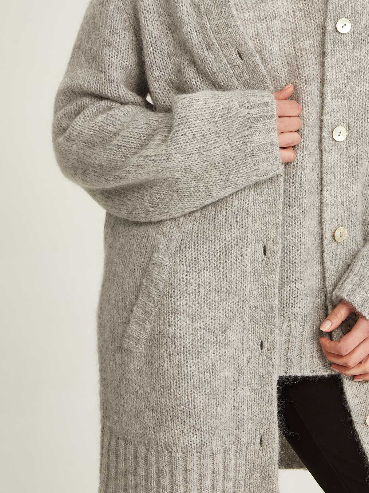 Elk Cardigan - Silver Birch