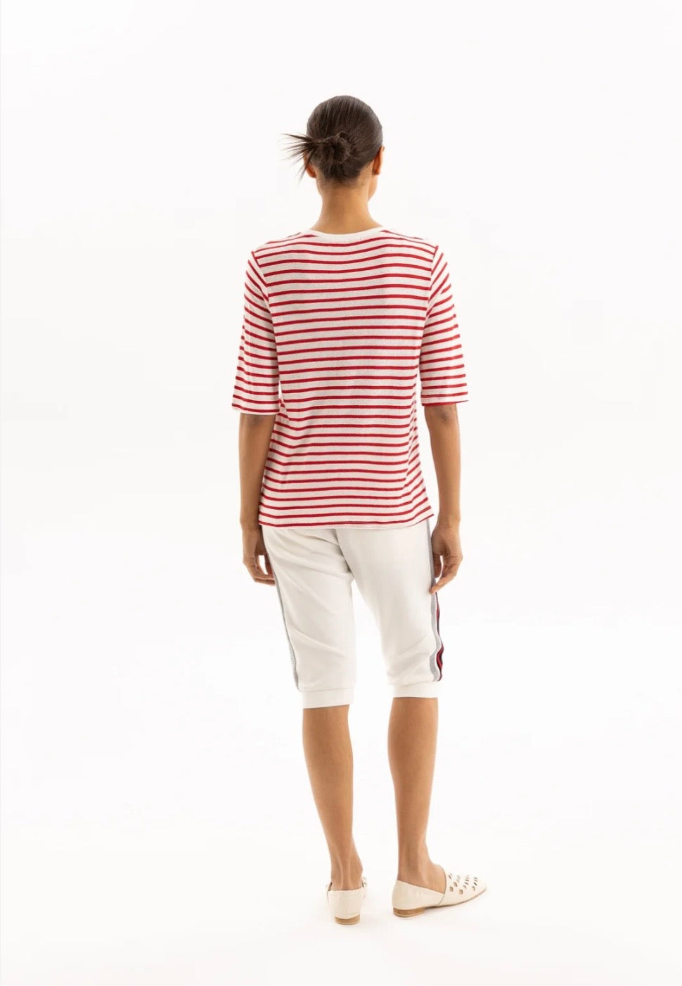 Linen Tee - Red Stripe