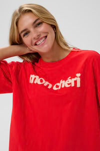 Panna Short Sleeve Sweatshirt - Fiery Red