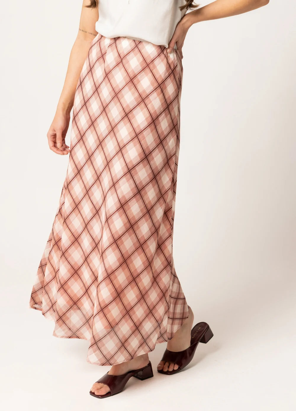 Whisper Skirt - Rose Check