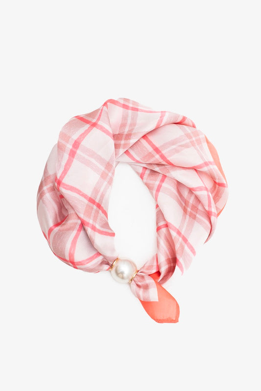 Pearl Fasten Neck Tie - Picnic