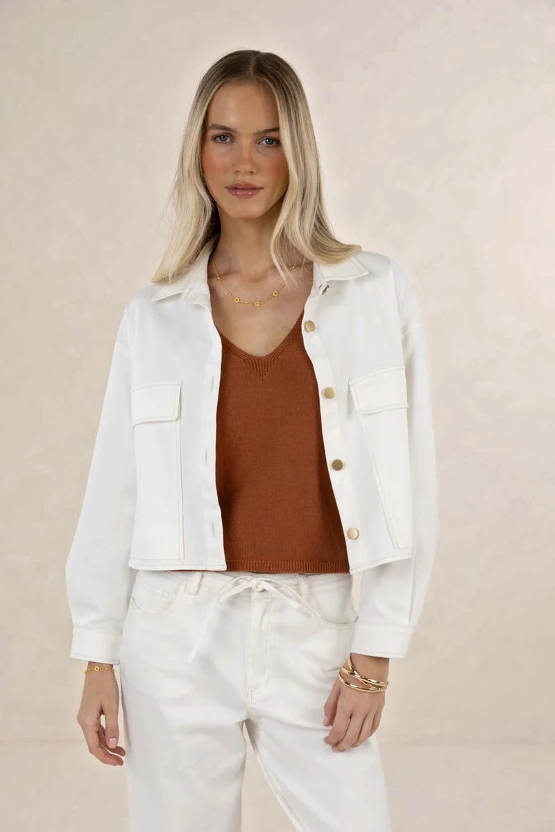 Ivy Denim Jacket - Ivory