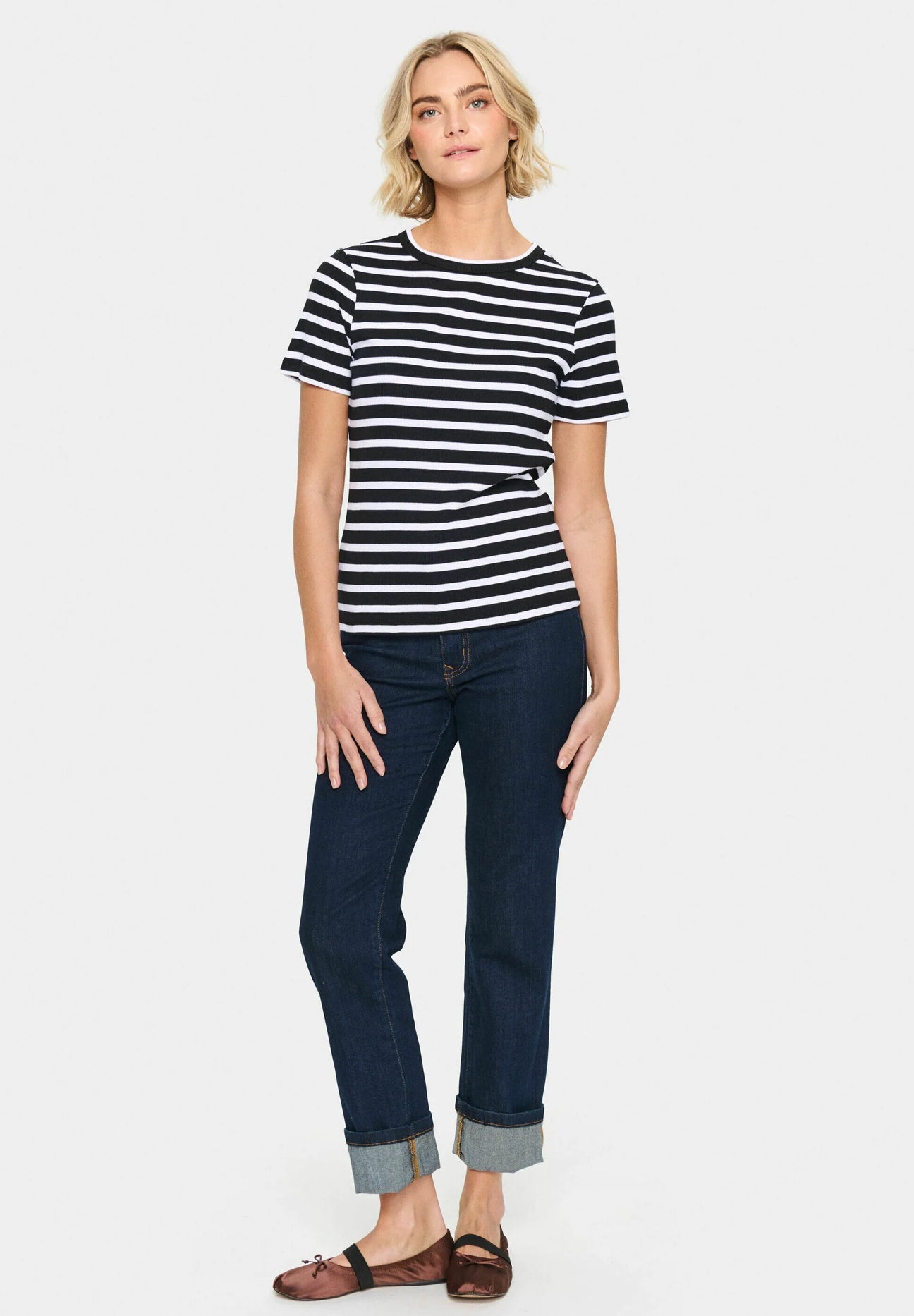 Aster Stripe T Shirt - Black/White