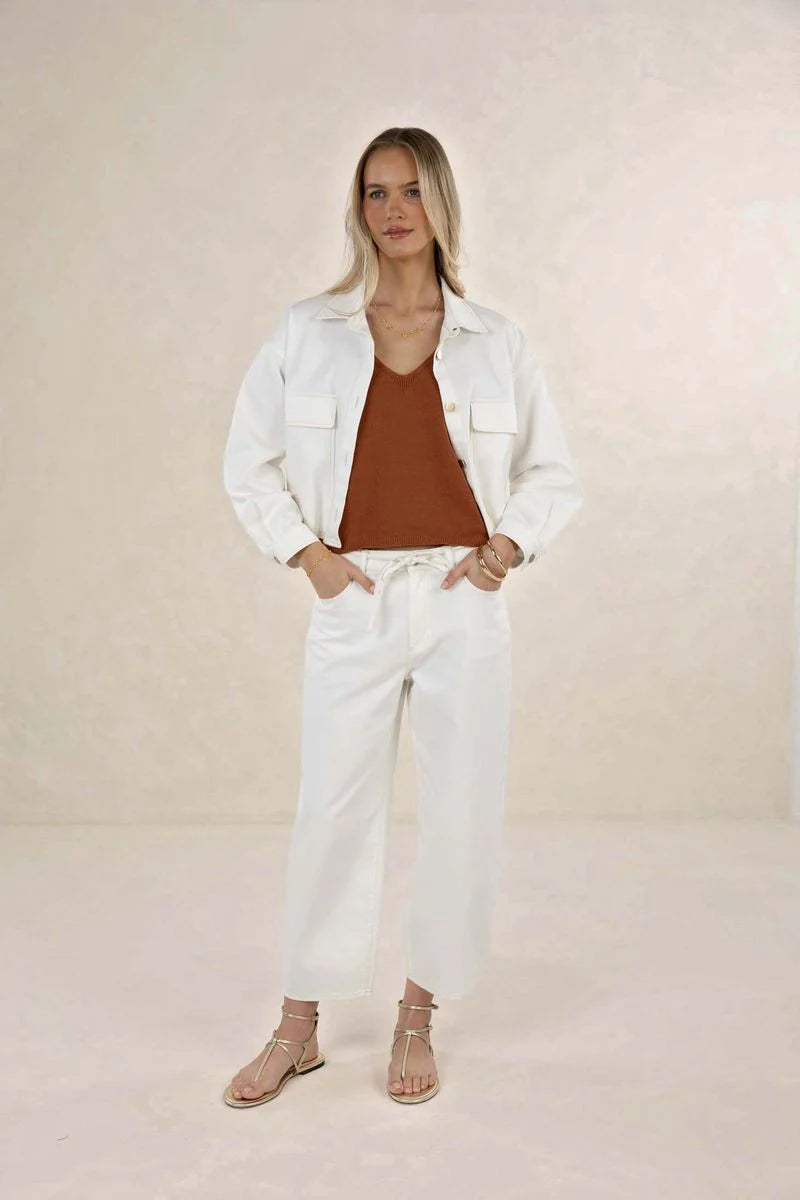 Ivy Denim Jacket - Ivory