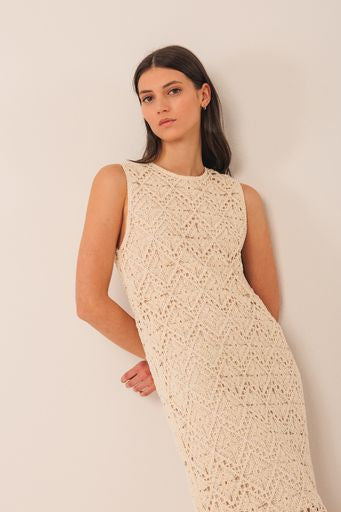 Crochet Midi Dress - Crudo