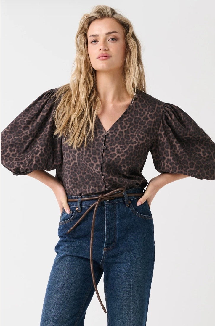 Elle Top - Chocolate Leopard