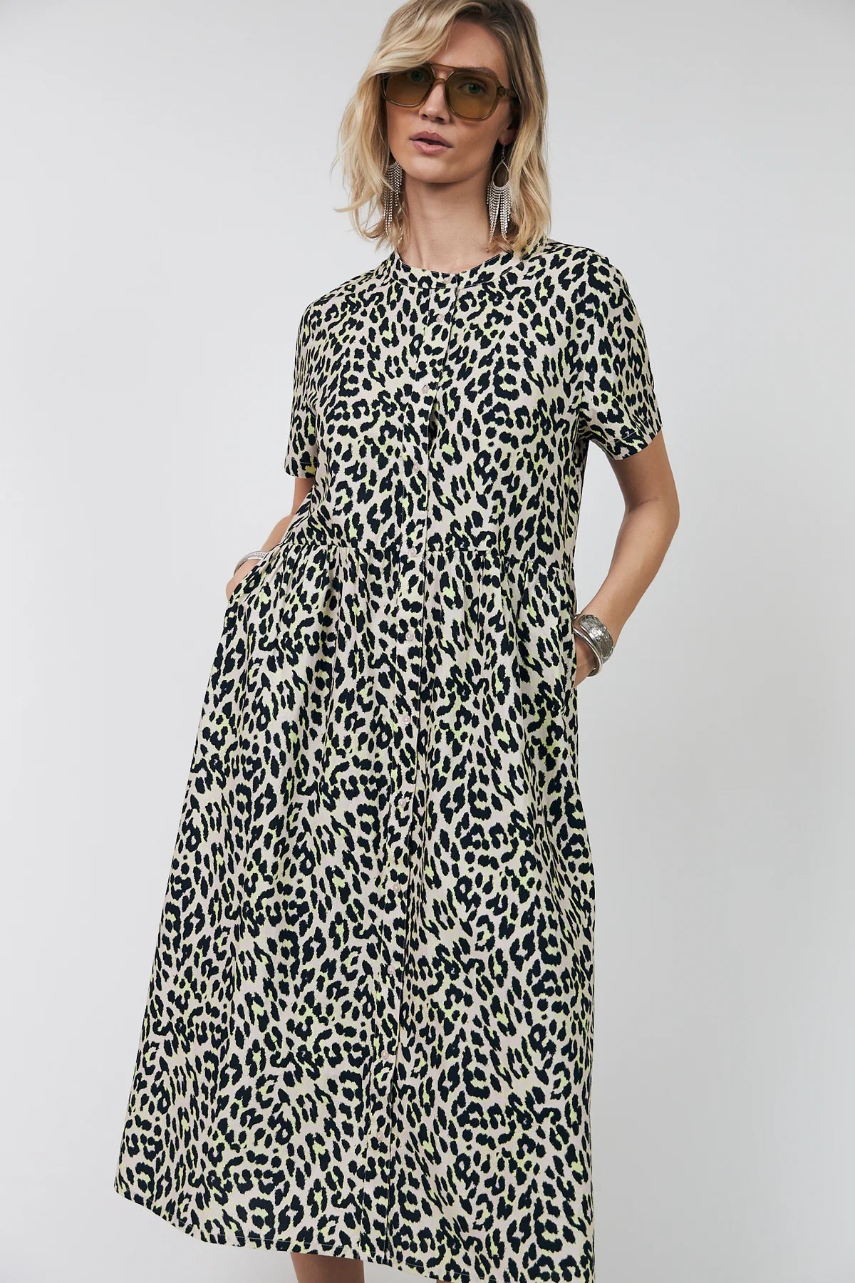 Aliya Maxi Dress - Leopard/Yellow