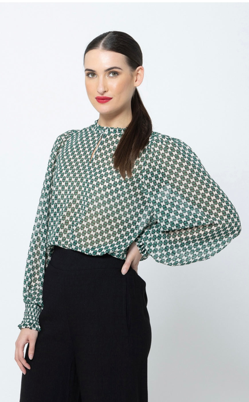 Movement Blouse - Forest Geo