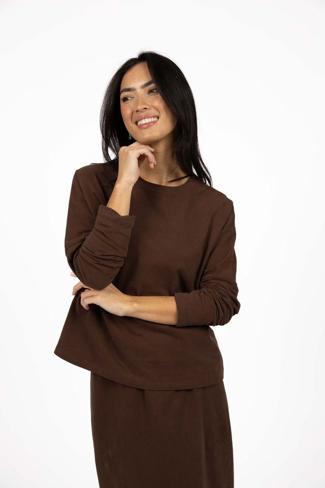 Wildfire Longsleeve Top - Chocolate