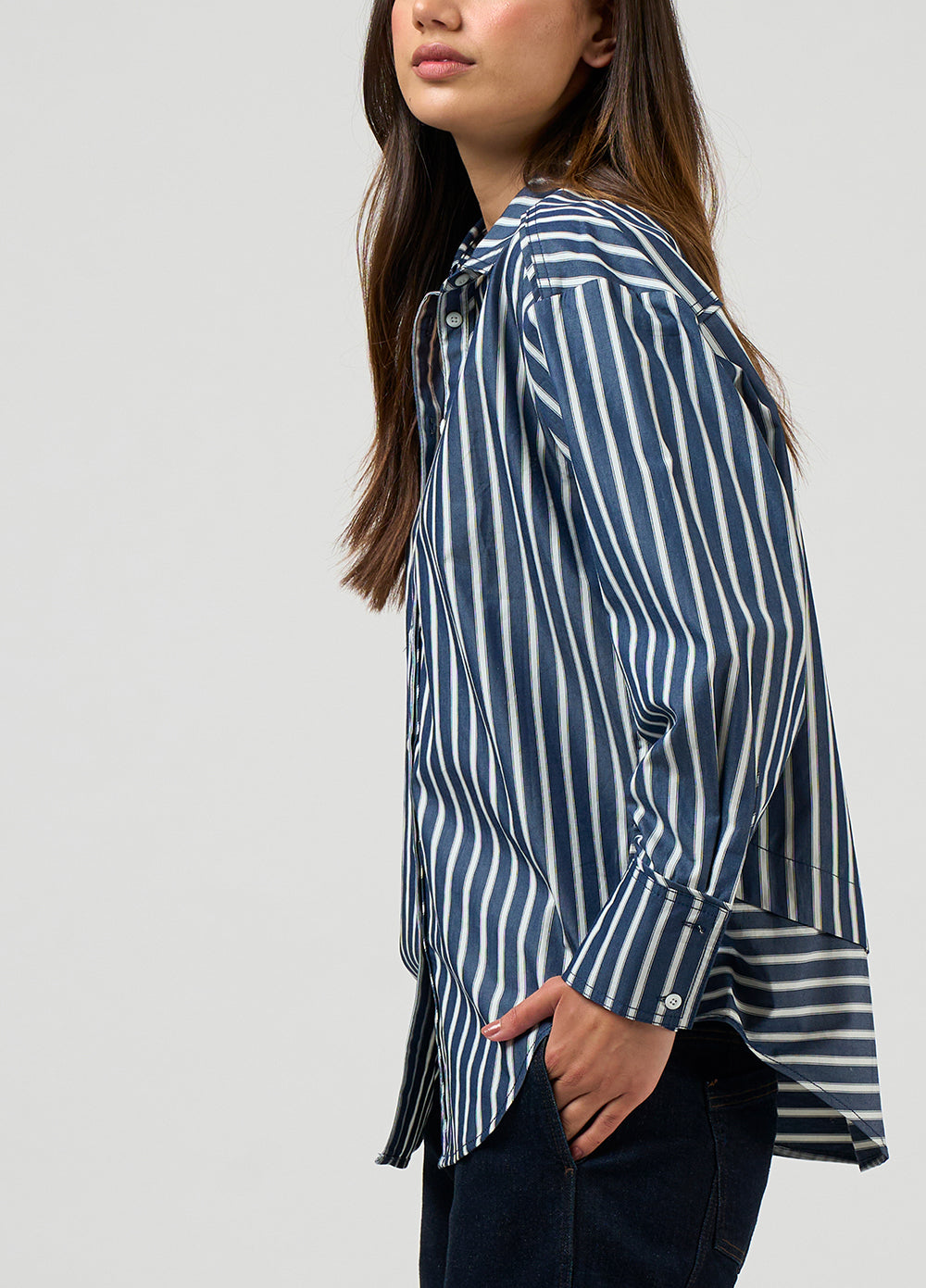 Direction Stripe Shirt - Navy