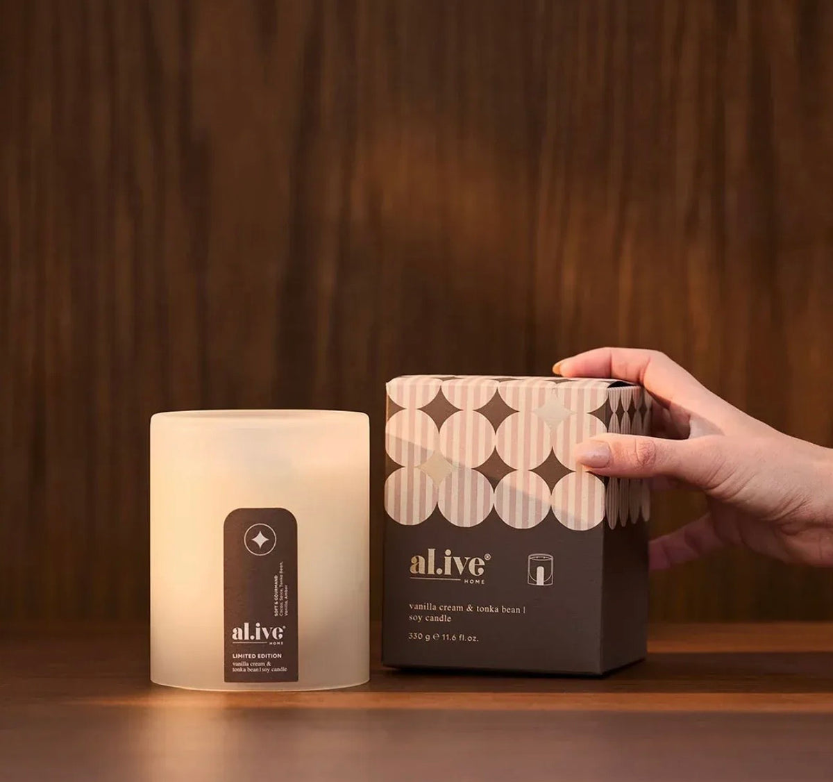 al.ive - Soy Candle - Vanilla Cream & Tonka Cream