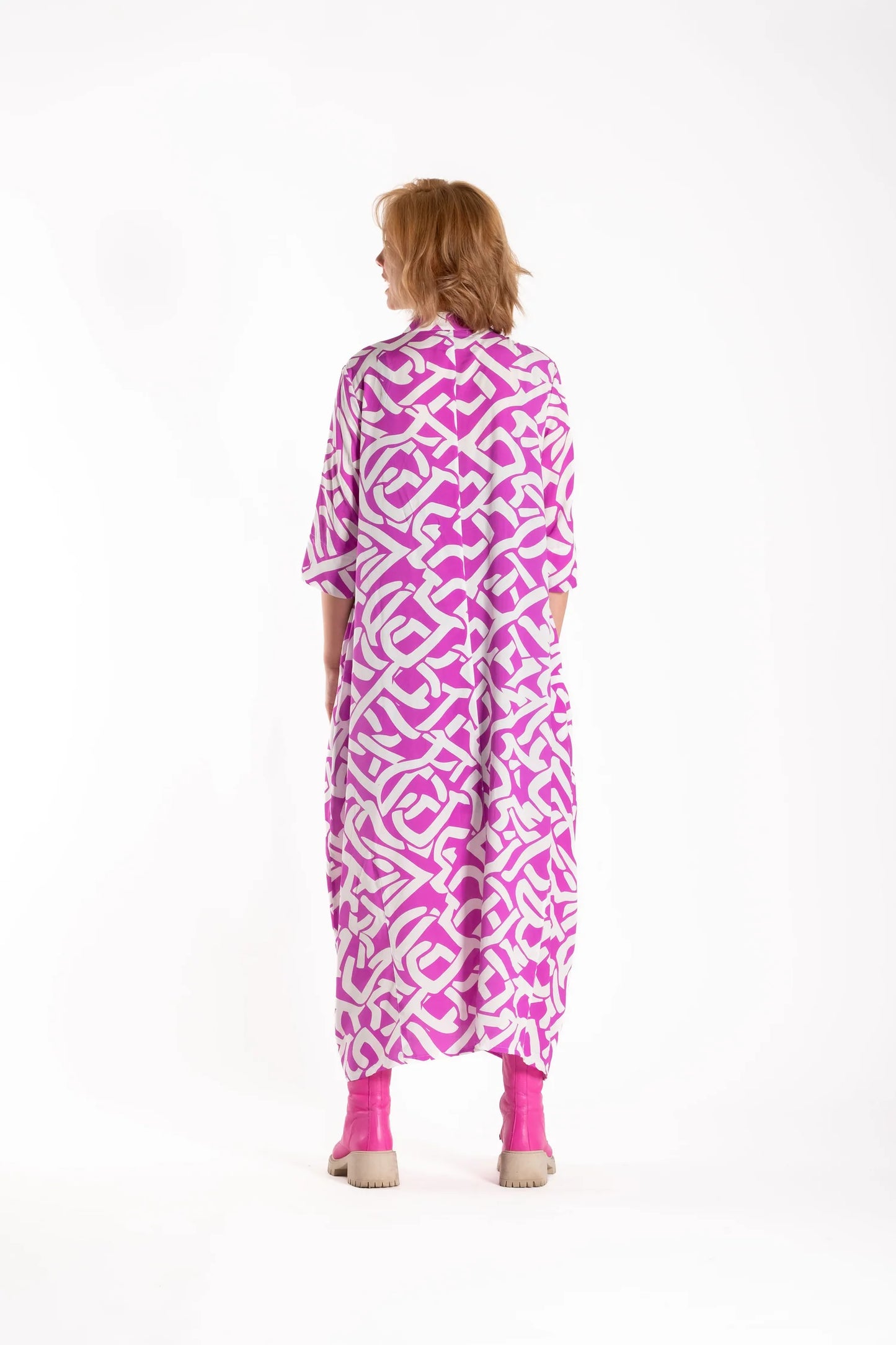French Me Dress - Grape Scribble
