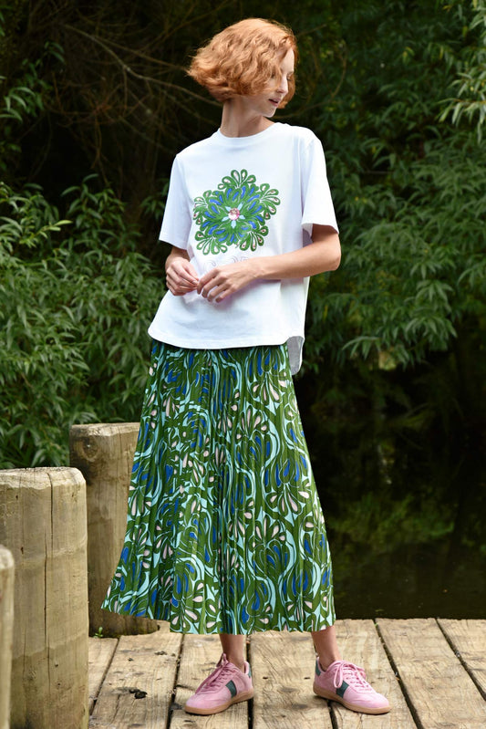 Skipped A Pleat - Green & Blue