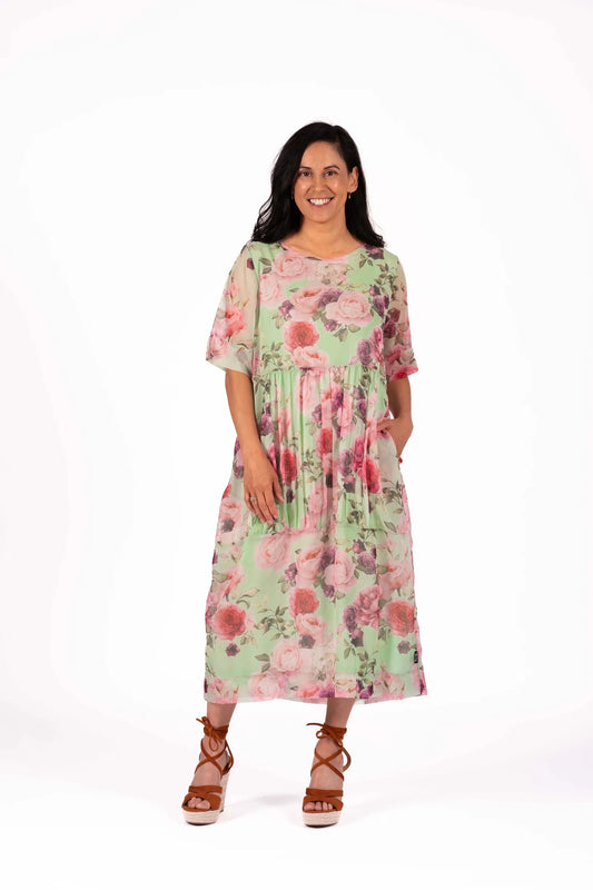 Jordan Dress - Watercolour Rose