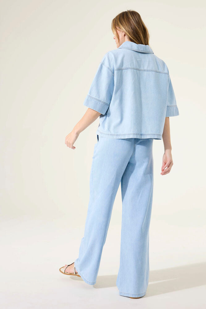 Denim Blouse - Light Blue
