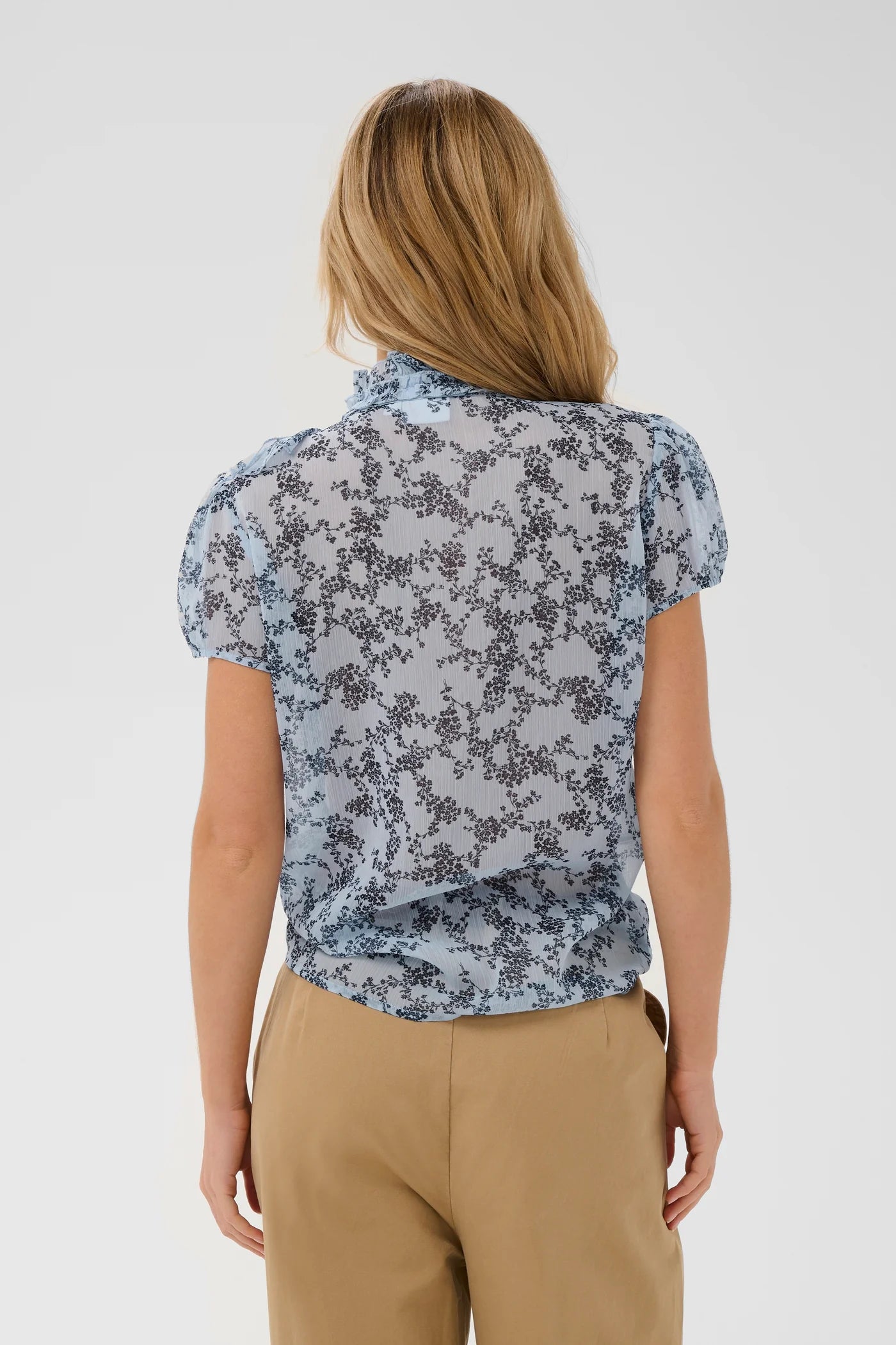 Lilja Ruffle Shirt - Skyway Eclipse
