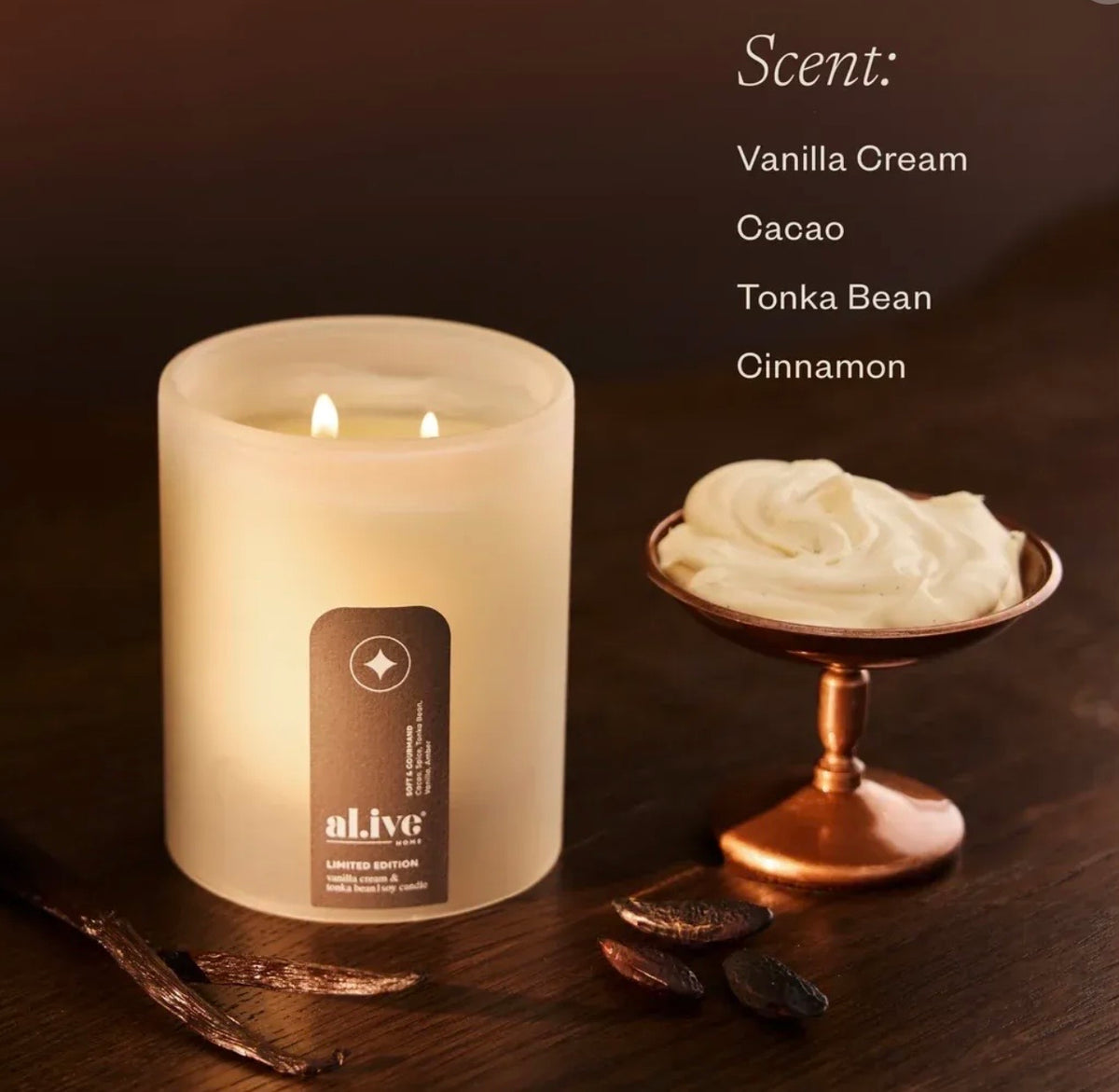 al.ive - Soy Candle - Vanilla Cream & Tonka Cream