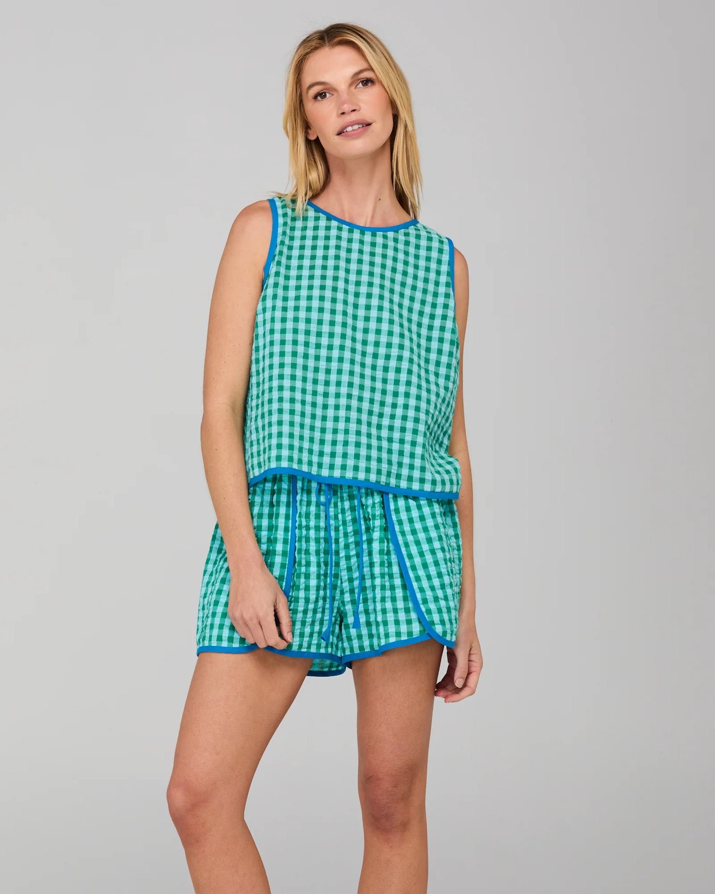 Rose Top - Green Seersucker