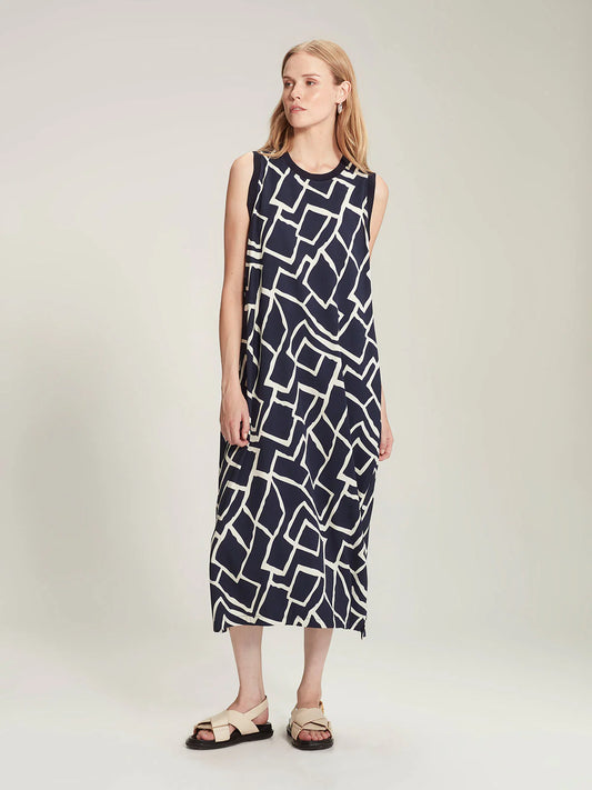 Elena Print Dress - Navy Print