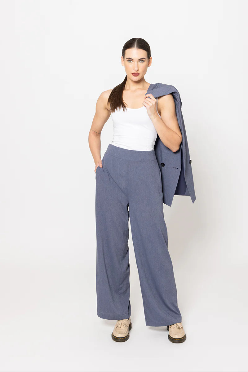 Essential Full Wide Leg Pant with - Denim