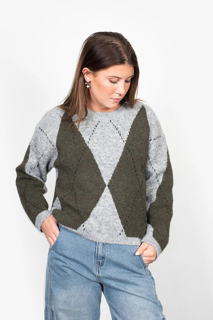 Contempo Knit - Grey/Olive