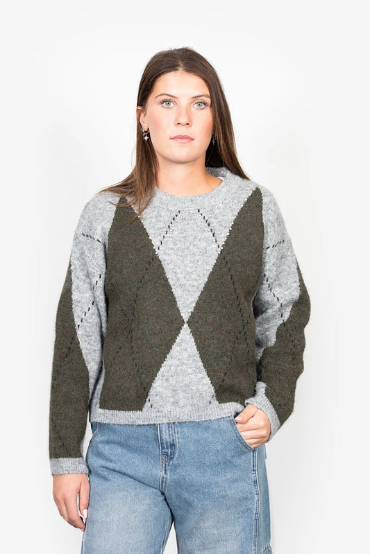 Contempo Knit - Grey/Olive