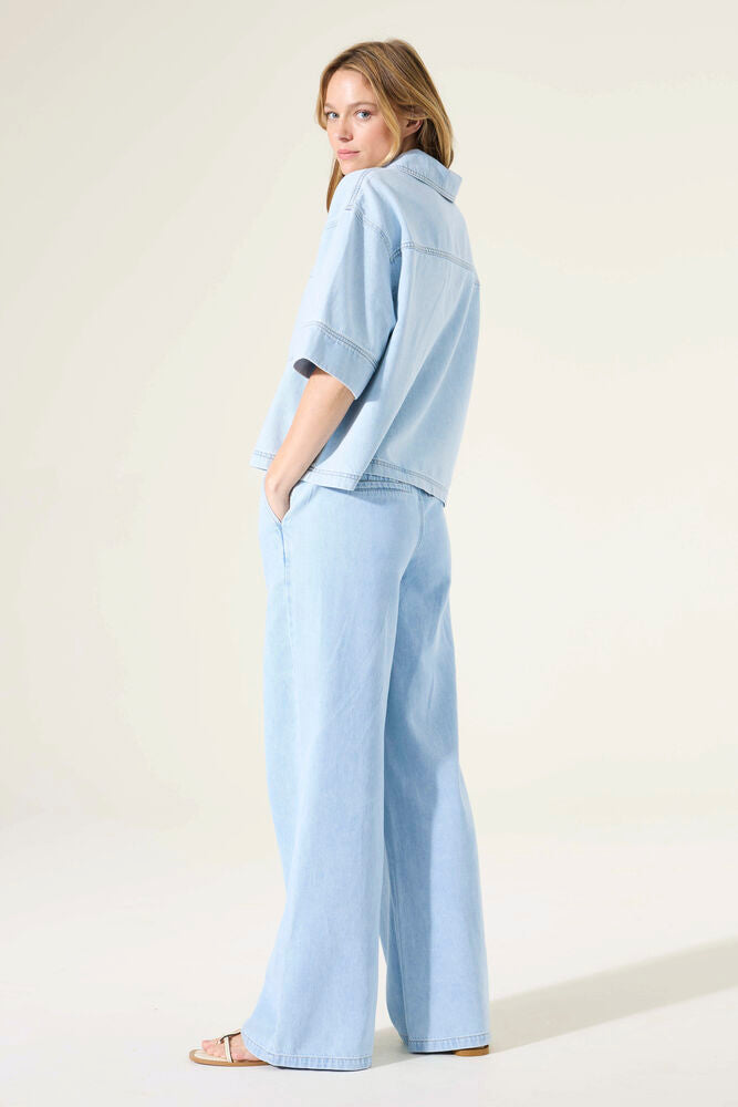 Wide Denim Pants - Light Used