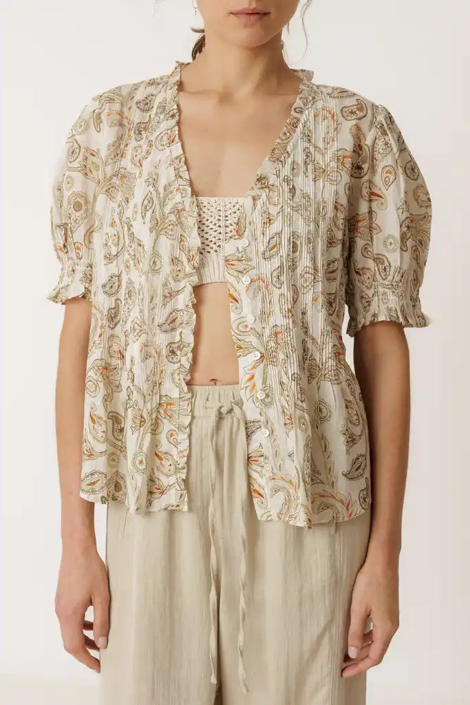 Ruffle Voile Blouse
