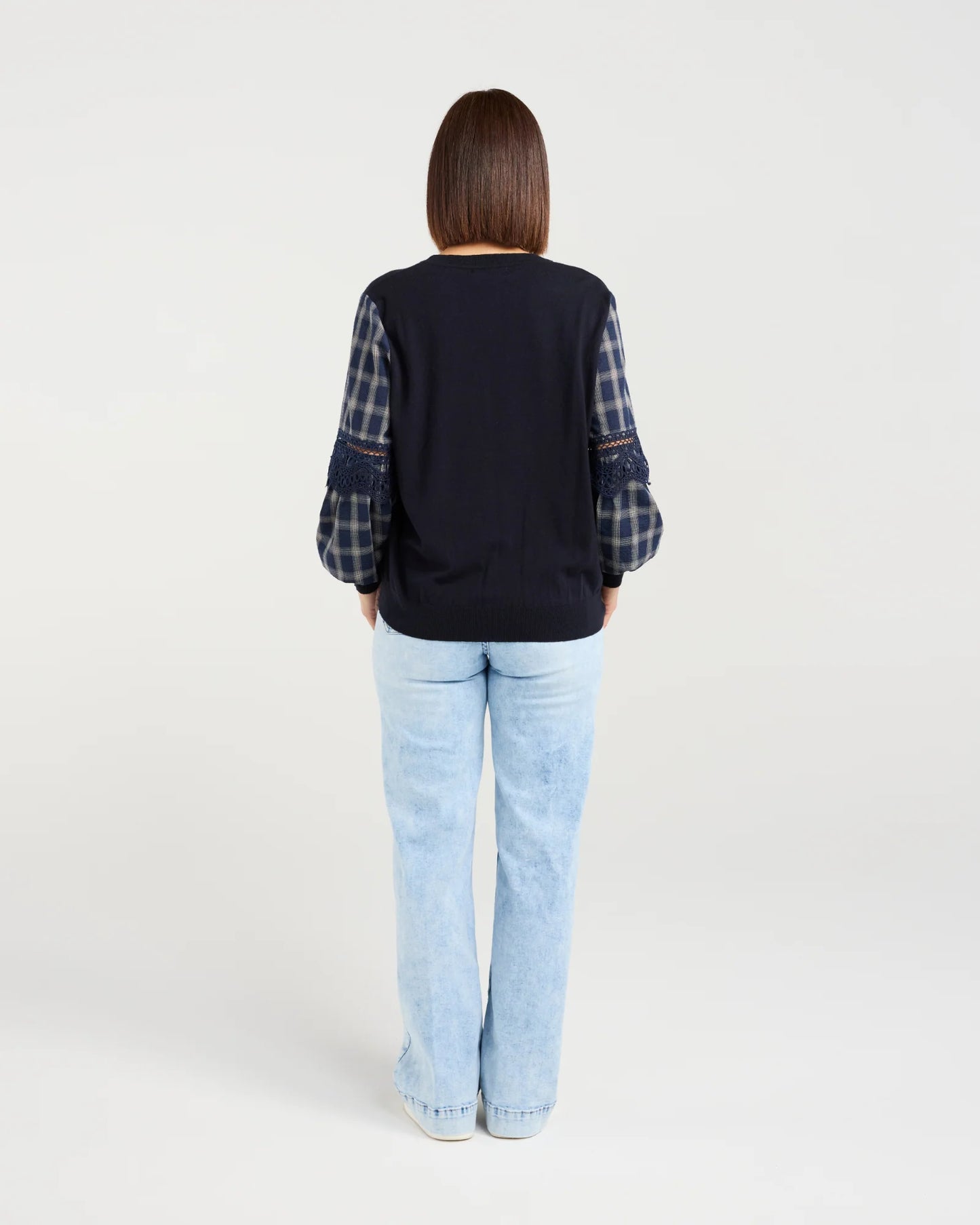 Lilith Top - Ink Check Lines