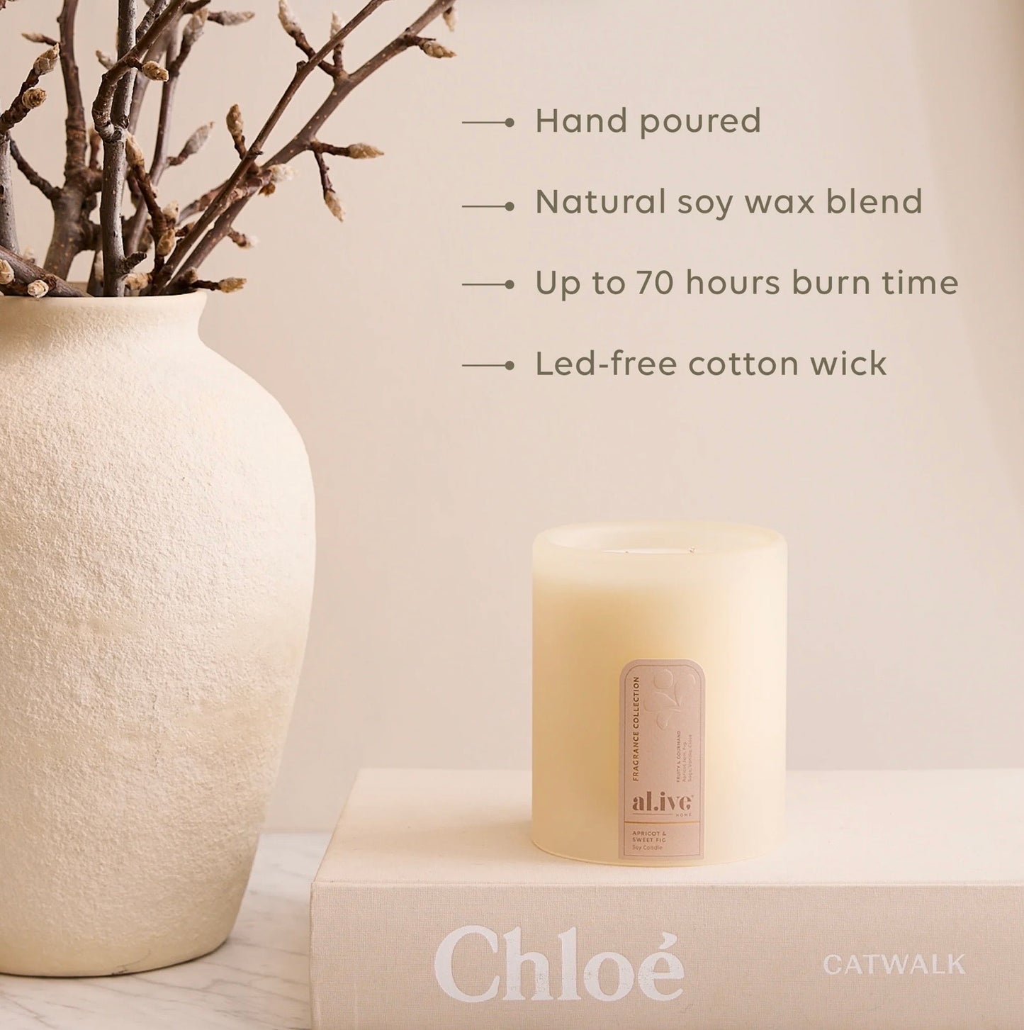 al.ive Soy Candle - Apricot & Sweet Fig