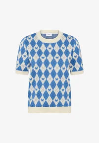Pamilla Pullover - Blue/Argyle Hearts