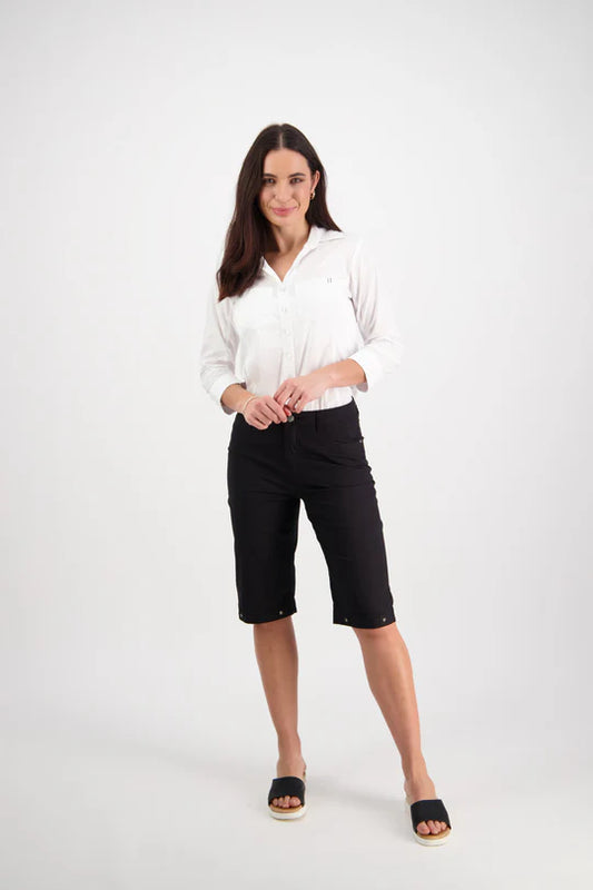 Poplin Straight Leg Short - Black