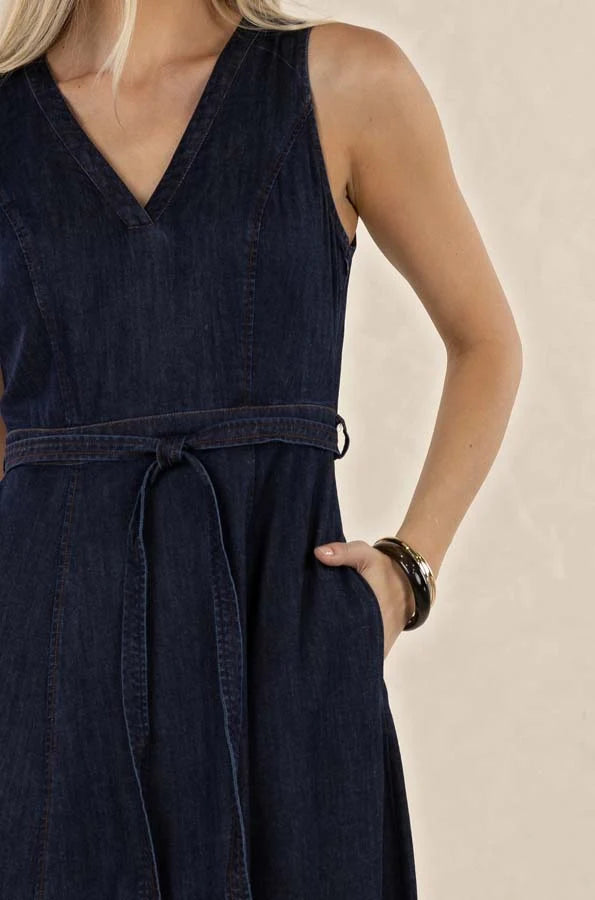 Ivy Midi Dress - Dark Blue