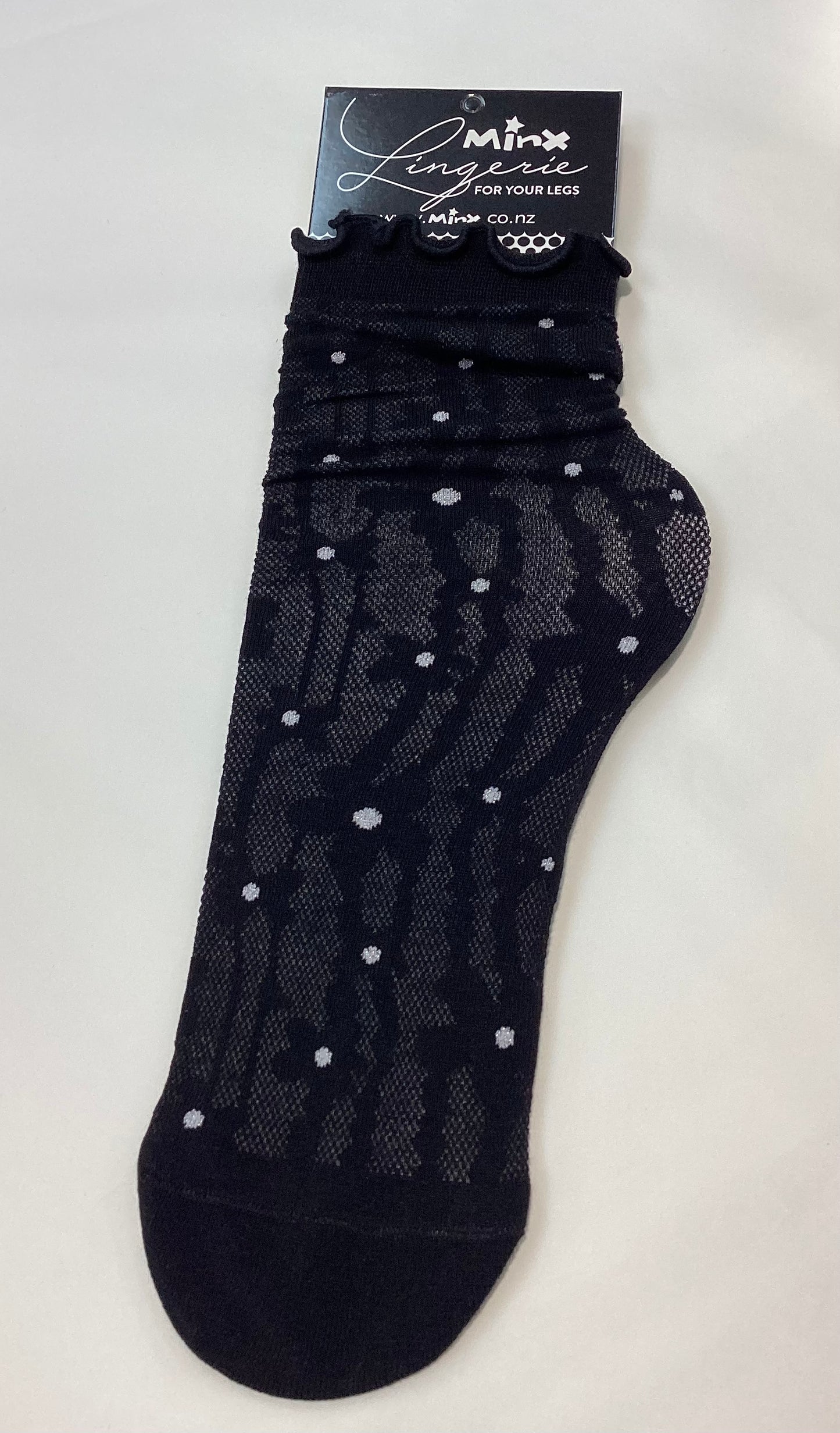 Daisy Dot Sock - Black