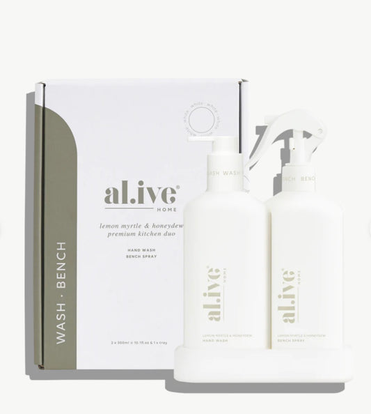 al.ive Kitchen Duo - Lemon Myrtle & Honeydew - Hand Wash/Bench Spray