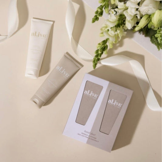 al.ive - Hand Cream Duet - Mango & Lychee - Sea Cotton & Coconut