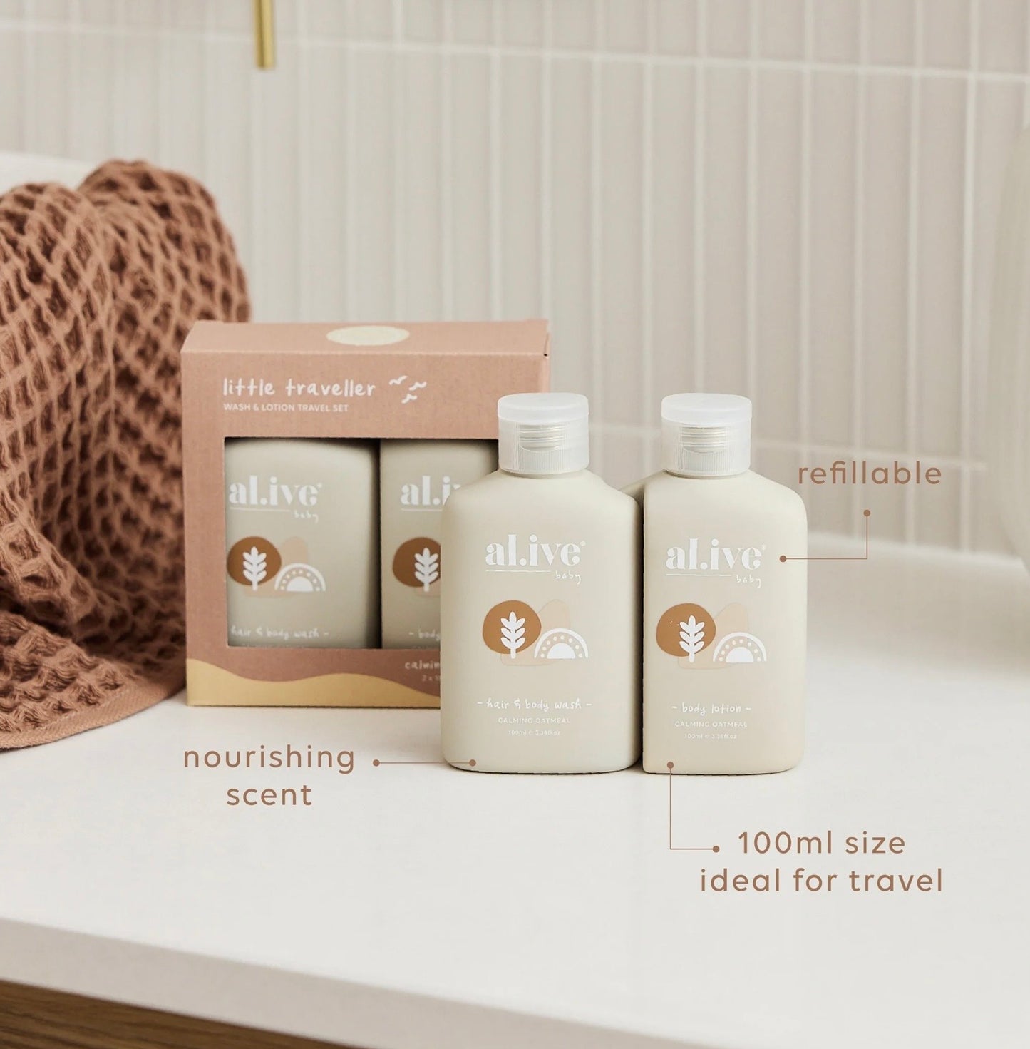 al.ive Little Traveller - Wash & Lotion Travel Set