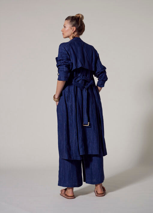 Chianti Trench Coat - Denim Blue