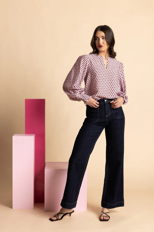 Movement Blouse - Merlot Ember