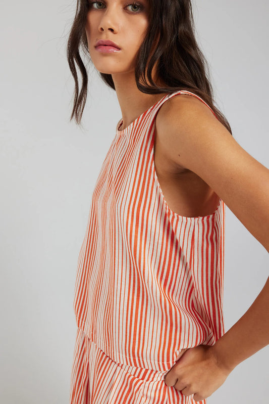 Sutton Top - Flame Stripe