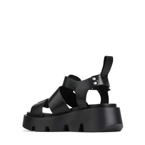 Kailan Leather Platform Sandals - Black