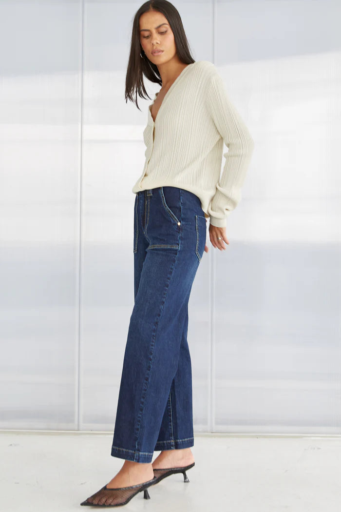 Marfa Denim Trousers - Paris Blue