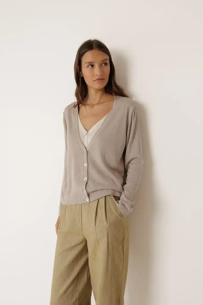 Double Knit Cardigan - Beige