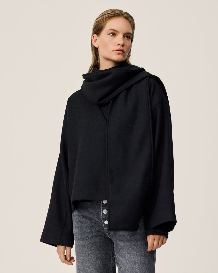 Syden Scarf Jacket - Black