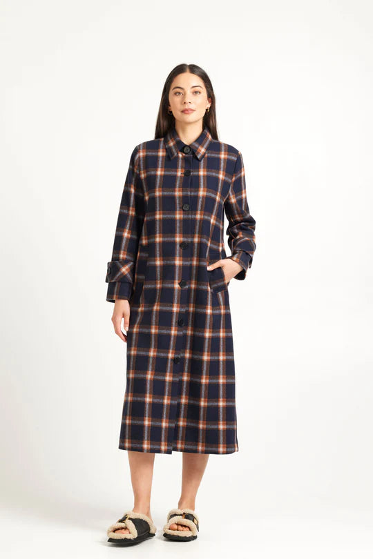 Kamali Coat - Navy Check