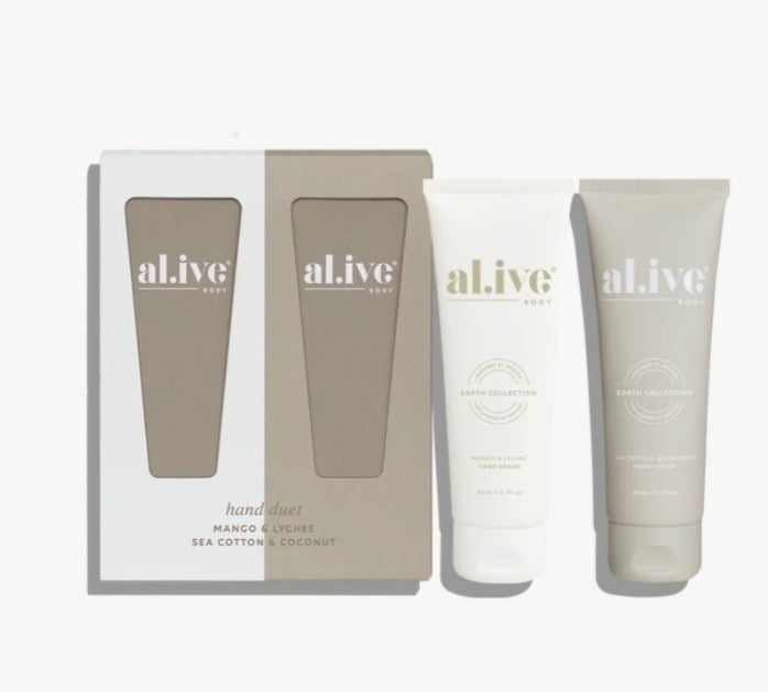 al.ive - Hand Cream Duet - Mango & Lychee - Sea Cotton & Coconut