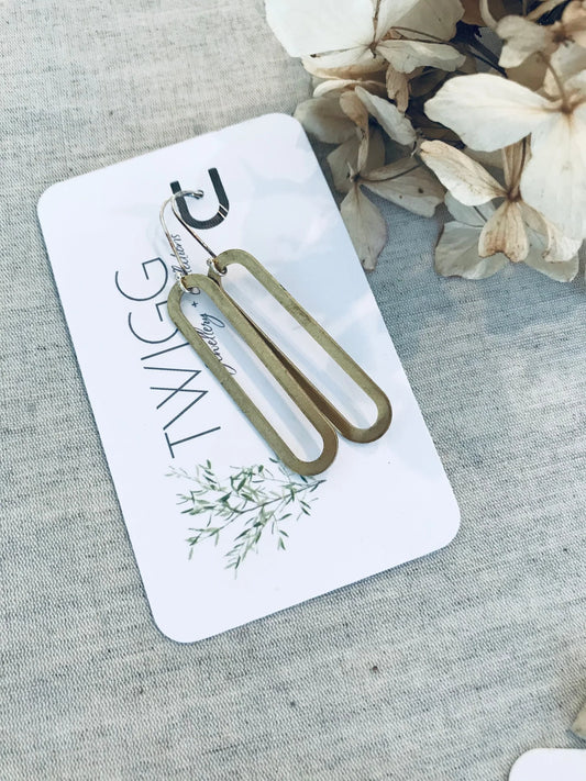 Chemistry Elongated Earrings - Gold