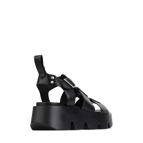 Kailan Leather Platform Sandals - Black